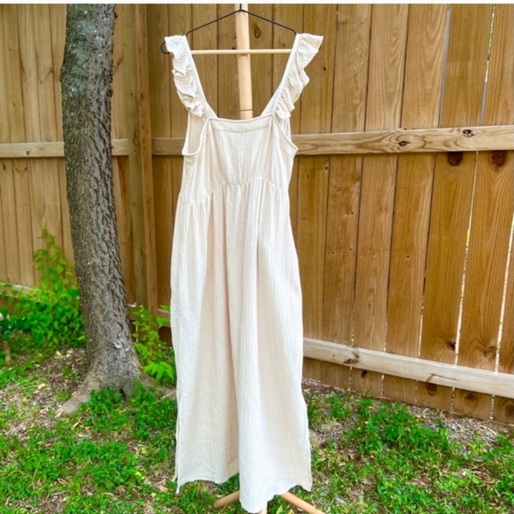 Magaschoni- 100% Organic Cotton Gauze Flow Style Maxi Dress (Sand)-M - Picture 5 of 12